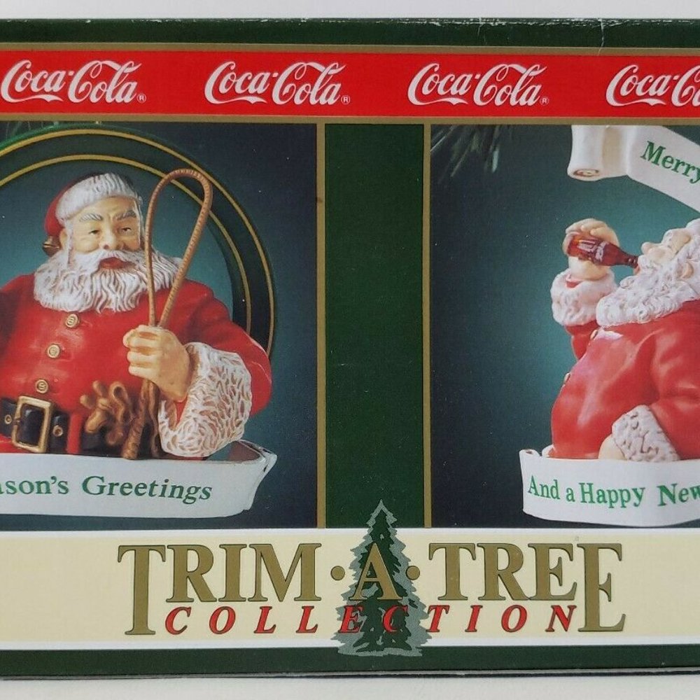Vintage Coca-Cola Santa Christmas Ornaments (2)